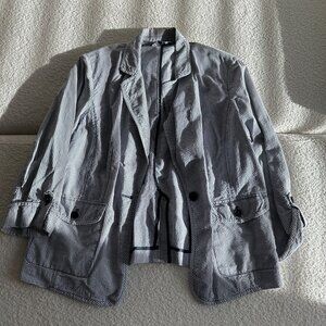 Jones New York Character Women’s Blue Plaid Jacket Size 18W – Stained Collar, Di